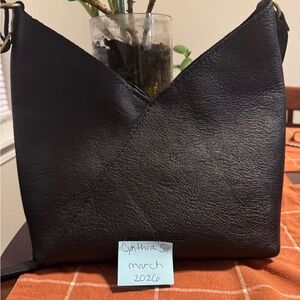 Black Leather Shoulder  Bag. Small one